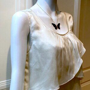 Talbots 100% silk Elegant Ivory White Sleeveless Top